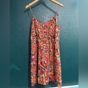 Madewell Broadway and Broome Multicolor Silk Spaghetti Strap Sundress